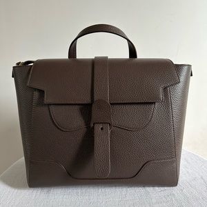 SENREVE MAESTRA BAG IN CHOCOLATE AND GOLD - DOLCE LEATHER